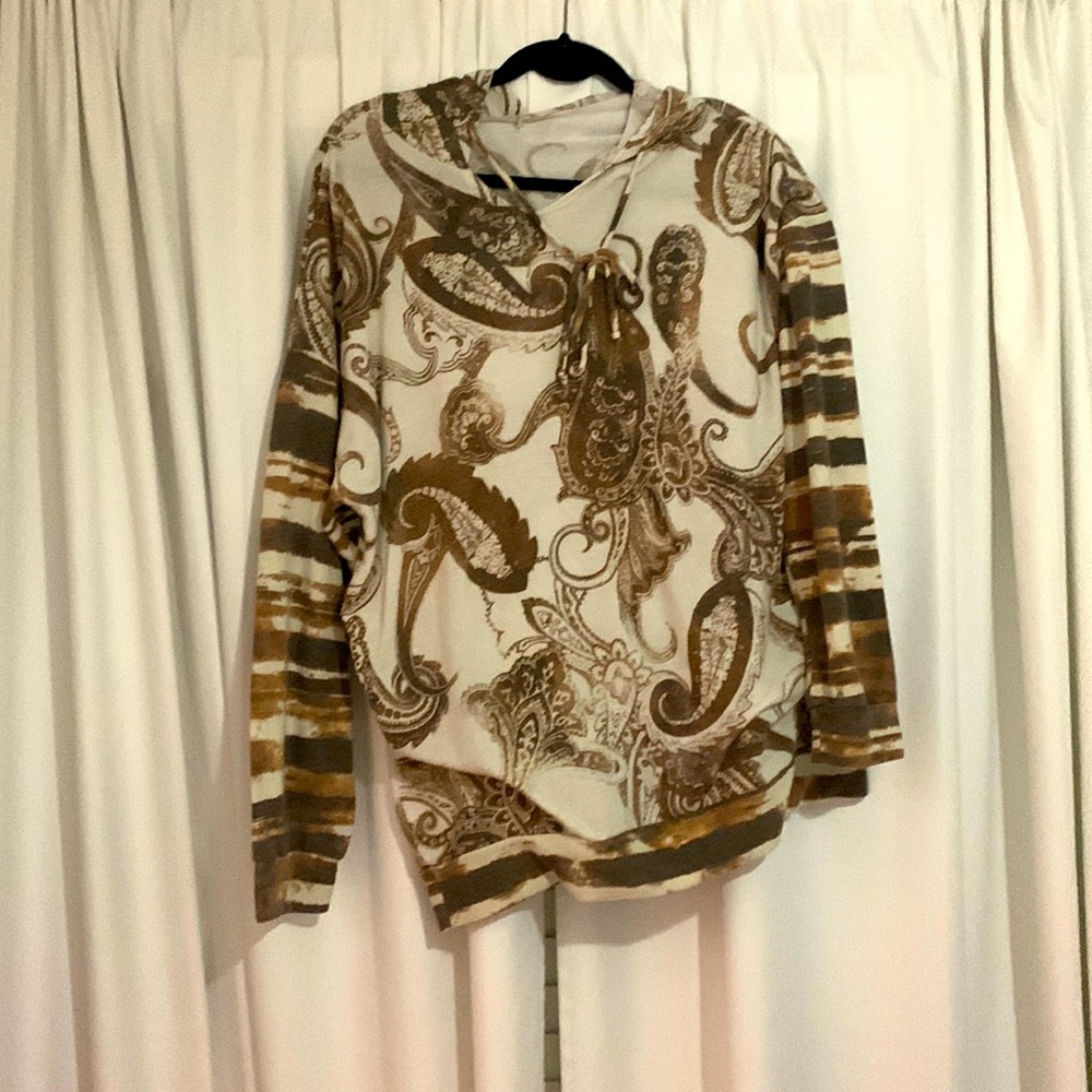 Brown and White Swirl Sweartshirt